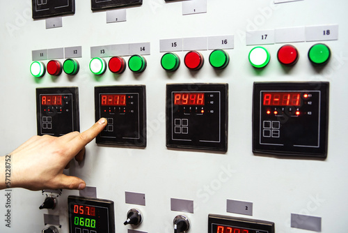 Bild auf Leinwand Industrial boiler room control panel