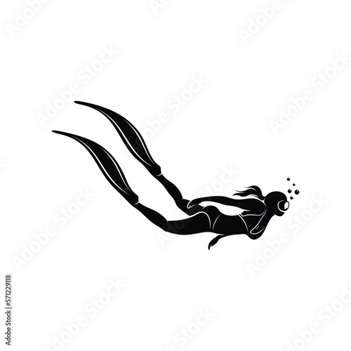 Woman Snorkeling vector illustration design. Female diver snorkeling