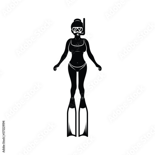 Fototapeta Naklejka Na Ścianę i Meble -  Man Snorkeling vector illustration design. male diver snorkeling