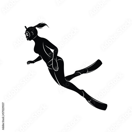 Woman Snorkeling vector illustration design. Female diver snorkeling