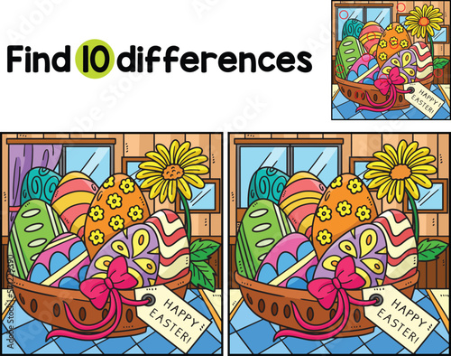 Happy Easter Egg Basket Find The Differences