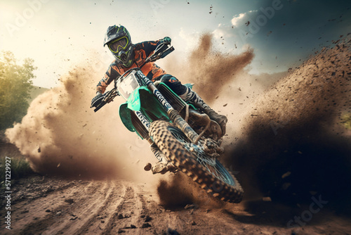 Motorrad Motocross Generative AI photo