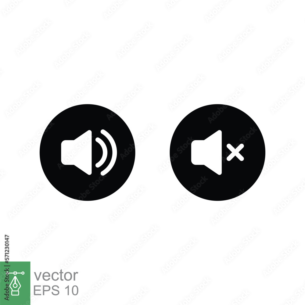 Speaker, audio and sound mute glyph icon. Simple solid style for Video Conference, Webinar and Video chat. Vector illustration isolated on white background. EPS 10. Speaker, audio and sound mute glyph icon. Simple solid style for Video Conference, Webinar and Video chat. Vector illustration isolated on white background. EPS 10.