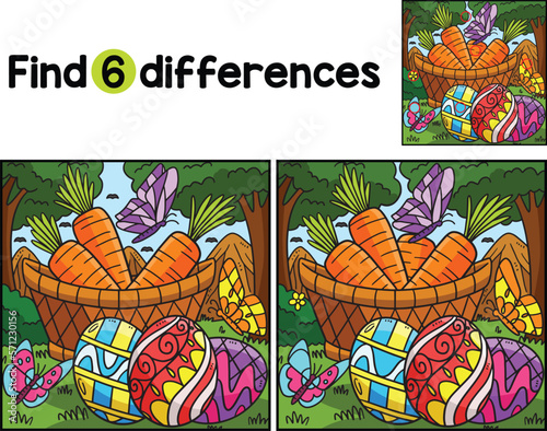Easter Eggs And Carrots Find The Differences