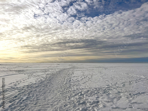 snow valley of frozen finland gulf
