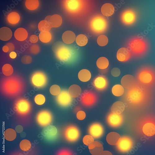 Background bokeh of colorful lights for use as illustrations in art and design.Background light blur - generative ai