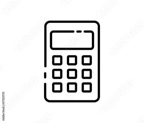 Modern calculator line outline icon vector image
