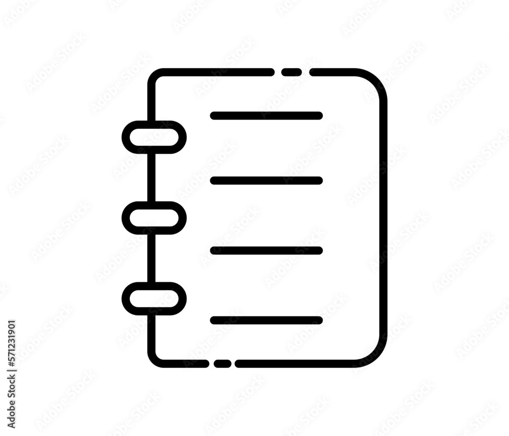 Syllabus daily notebook icon outline style vector image Syllabus daily notebook icon outline style vector image
