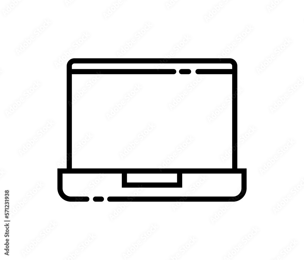 Laptop pixel perfect linear ui icon vector image Laptop pixel perfect linear ui icon vector image