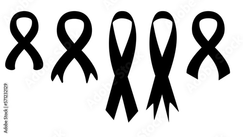 Mourning ribbon silhouettes collection