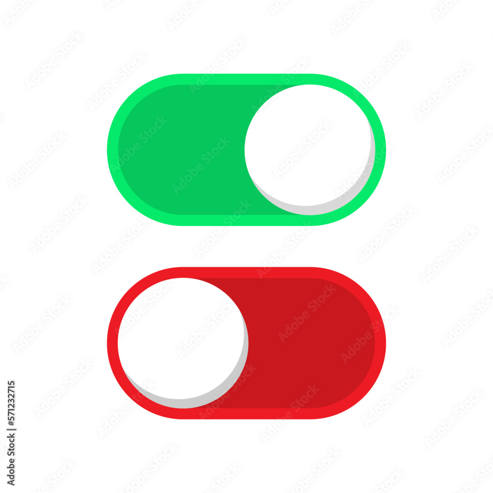 Toggle switch button icon vector. Slider sign symbol Toggle switch button icon vector. Slider sign symbol