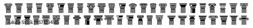 Ancient columns icon set. Vector icon
