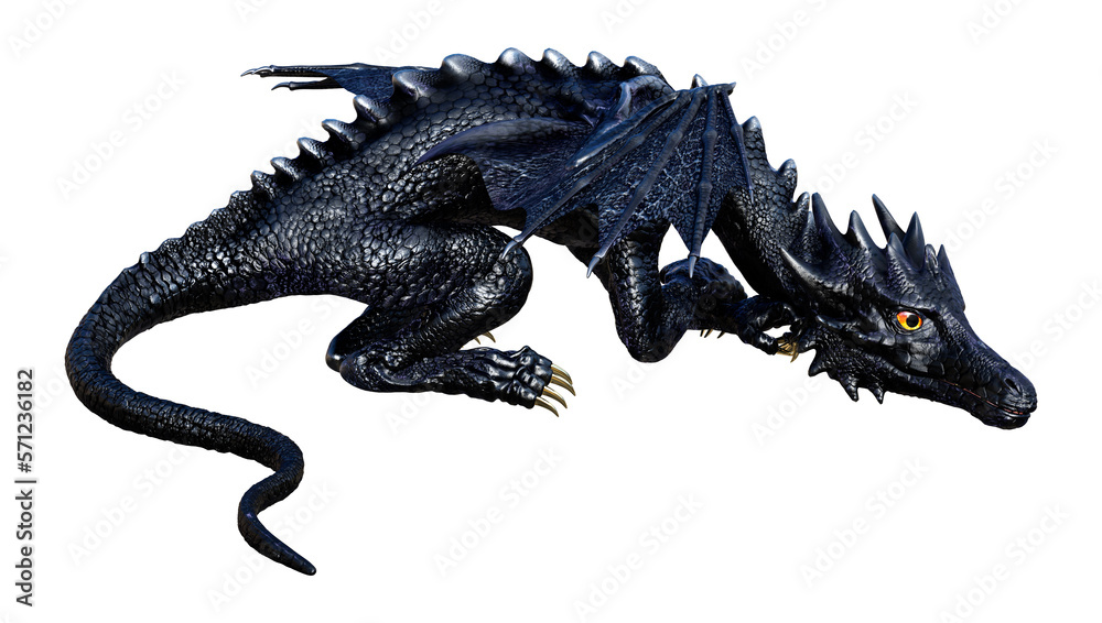 Fototapeta premium 3D Rendering Fairy Tale Dragon on White