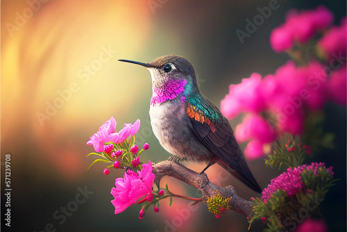 colibri, beija flor, hummingbird, bird, generative ai	 photo
