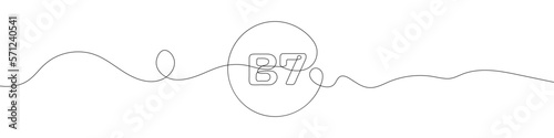 Continuous linear drawing of B7 vitamin symbol. Single line drawing of B7 vitamin icon. Vector illustration.