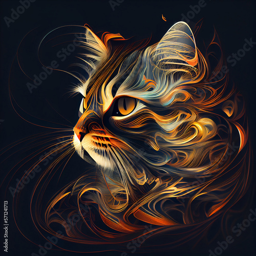 Cat abstract art