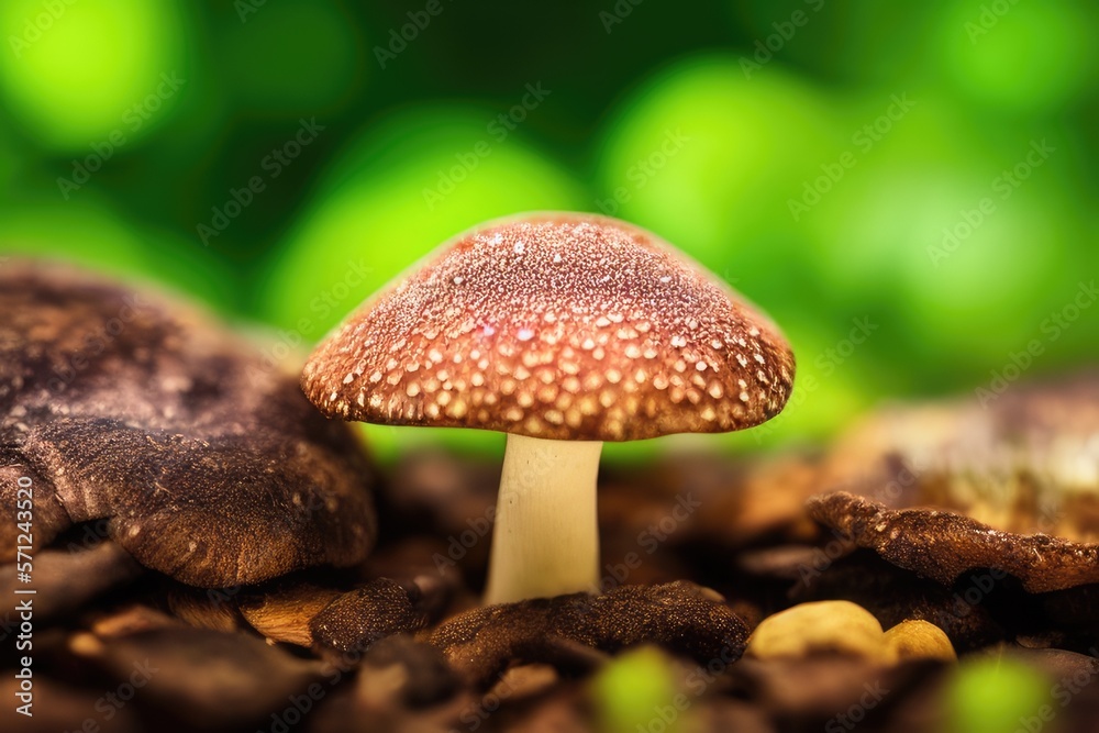 High-Resolution Macro Image of a Mushroom Showcasing its Intricate and Eye-catching Characteristics, Ideal for Incorporating a Fungal Touch to Any Design Project High-Resolution Macro Image of a Mushroom Showcasing its Intricate and Eye-catching Characteristics, Ideal for Incorporating a Fungal Touch to Any Design Project