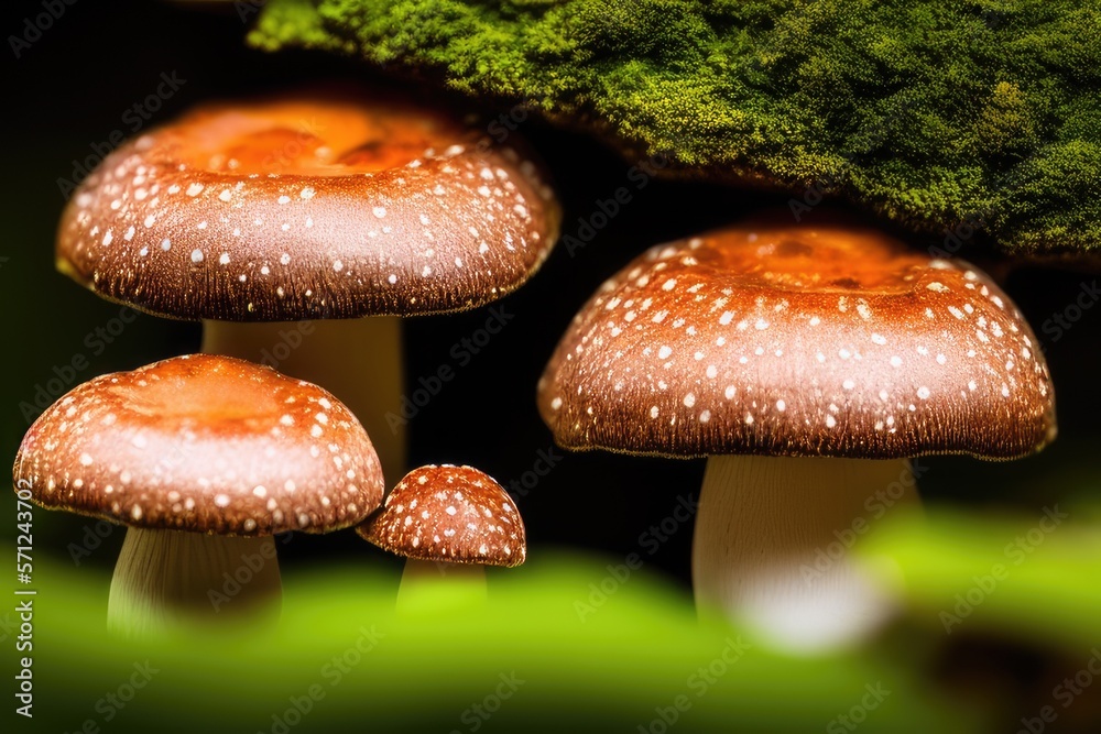 Obraz premium High-Resolution Macro Image of a Mushroom Showcasing its Intricate and Eye-catching Characteristics, Ideal for Incorporating a Fungal Touch to Any Design Project