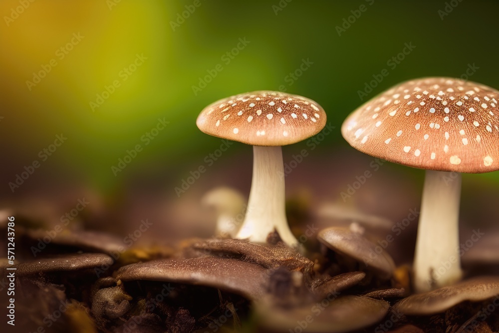 High-Resolution Macro Image of a Mushroom Showcasing its Intricate and Eye-catching Characteristics, Ideal for Incorporating a Fungal Touch to Any Design Project High-Resolution Macro Image of a Mushroom Showcasing its Intricate and Eye-catching Characteristics, Ideal for Incorporating a Fungal Touch to Any Design Project
