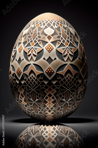 Easter egg with pattern, generative ai