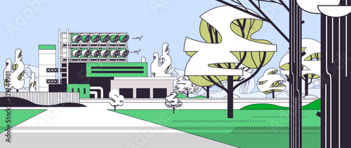 green eco-plant eco factory environmental conservation idea save world decarbonization carbon dioxide capture
