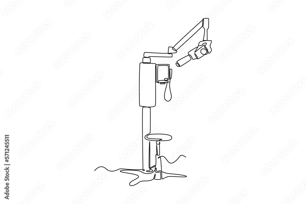 Single one line drawing dental x-ray. Dental health concept. Continuous line draw design graphic vector illustration.