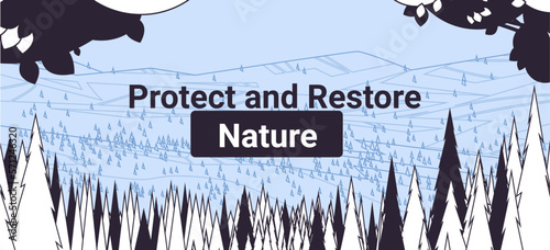 deforestation concept chopping forest destruction of wood danger for ecology protect and restore nature concept