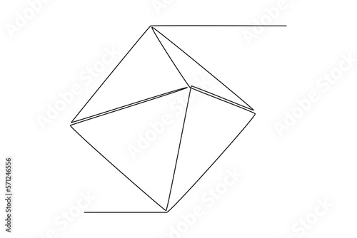 Continuous one line drawing pyramid. Geometric shapes concept concept. Single line draw design vector graphic illustration.