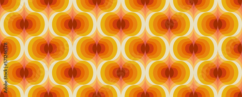 70 s retro seamless pattern. Vector vintage colorful groovy texture. Geometric 60s background illustration