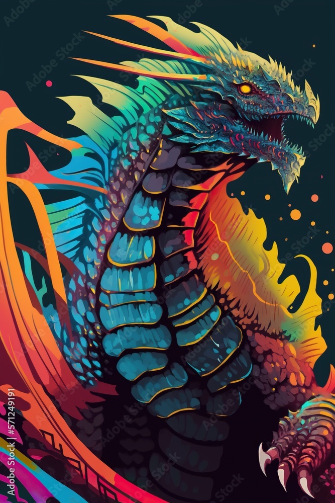 Dragon colorful illustration