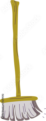 Plastic broom flat icon Long-handled brush for sweeping