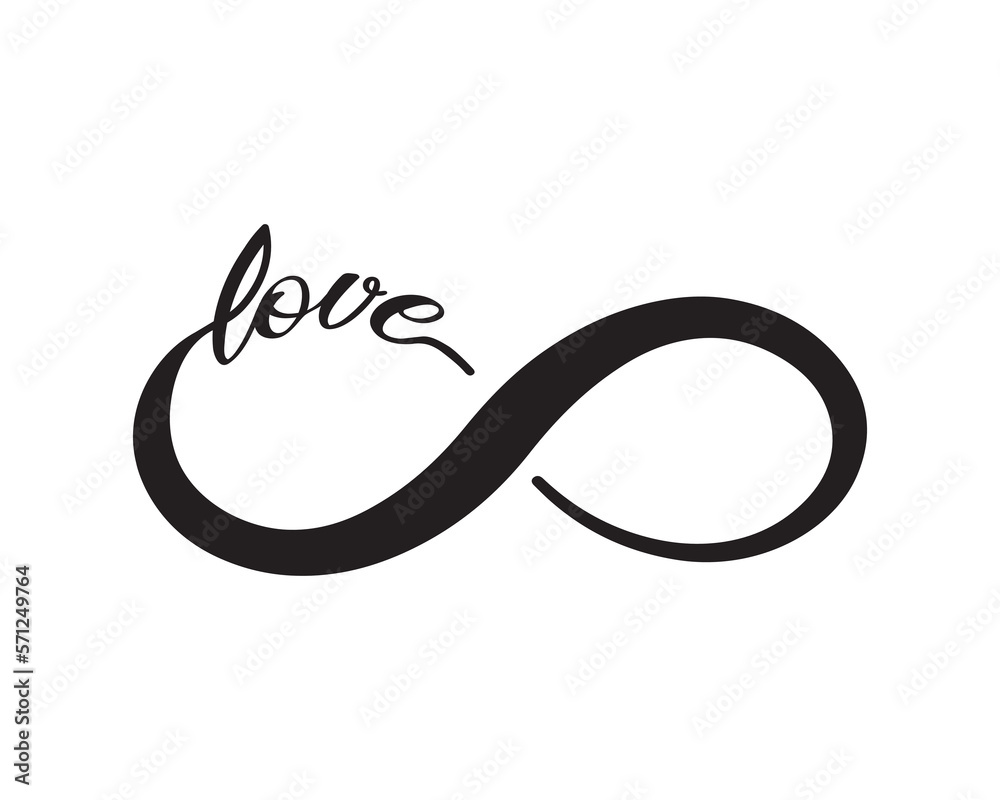 Cute infinity design with love slogan, vector design for fashion, card, sticker and poster prints Cute infinity design with love slogan, vector design for fashion, card, sticker and poster prints