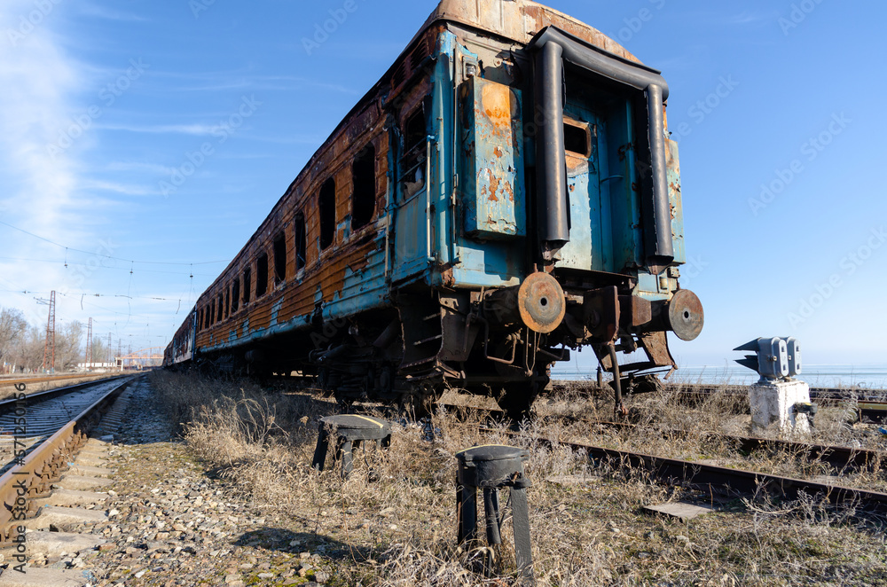 damaged and burnt trains in Ukraine damaged and burnt trains in Ukraine