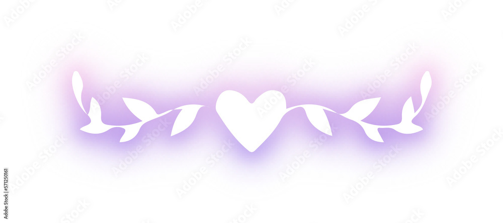 Set of wreath love design neon Set of wreath love design neon