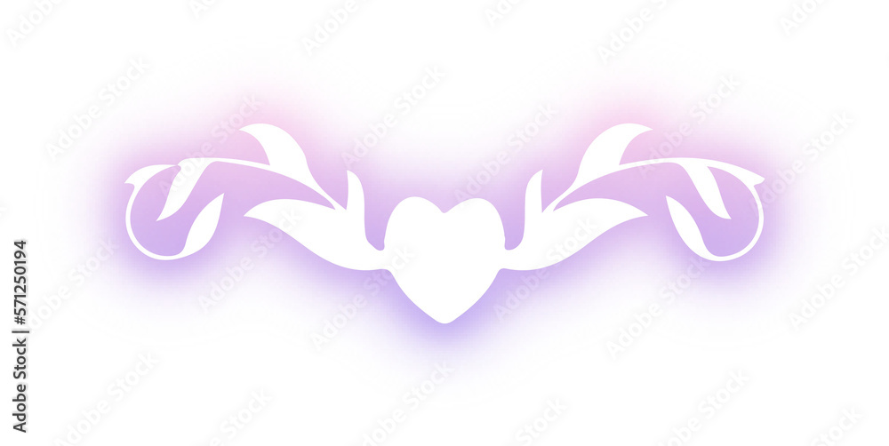 Set of wreath love design neon Set of wreath love design neon