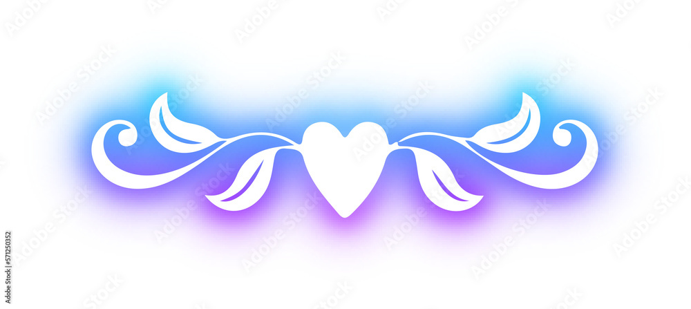 Set of wreath love design neon Set of wreath love design neon
