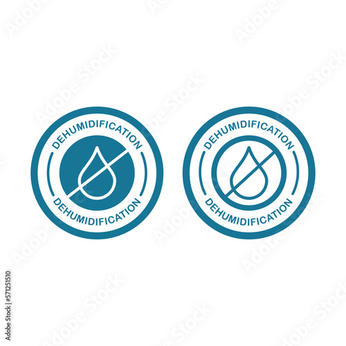 Dehumidification badge logo design. Suitable for technology cool and heat system