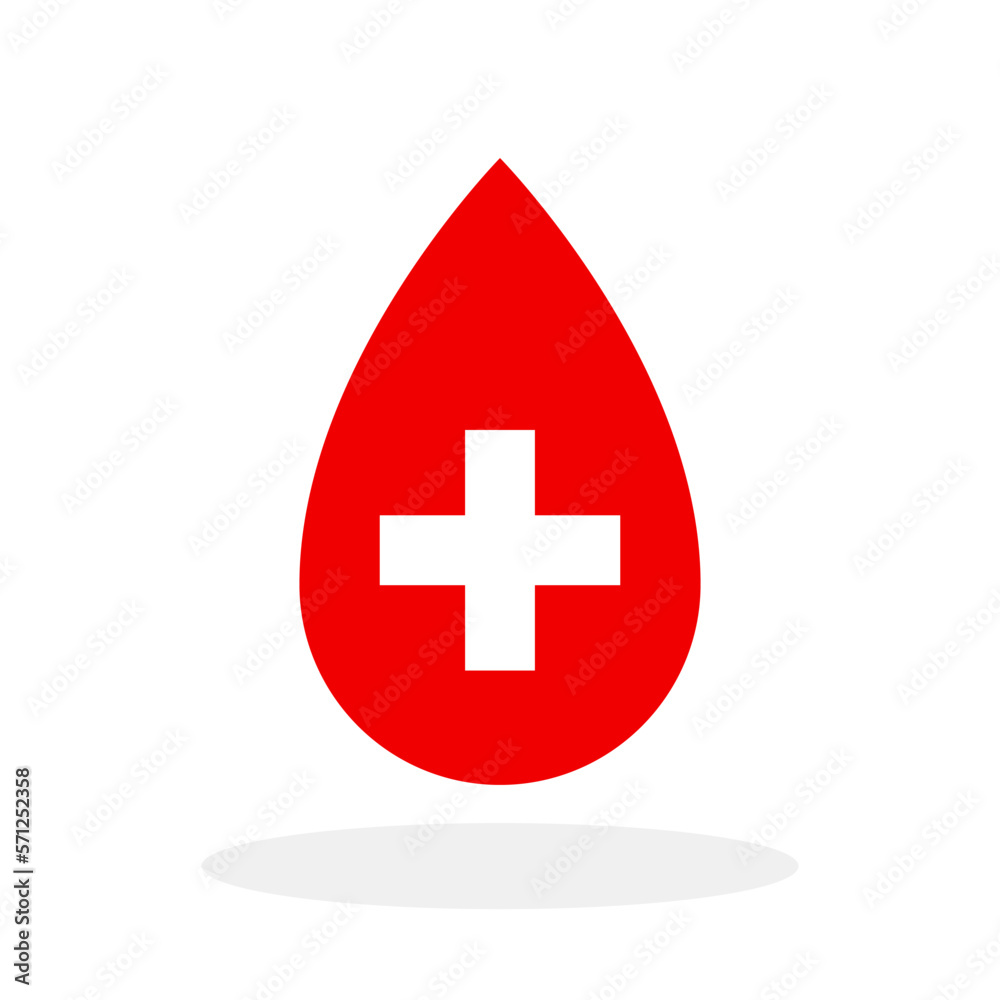 Blood drop icon. Blood donation concept. Red blood drop symbol with medical cross. Vector illustration. Blood drop icon. Blood donation concept. Red blood drop symbol with medical cross. Vector illustration.