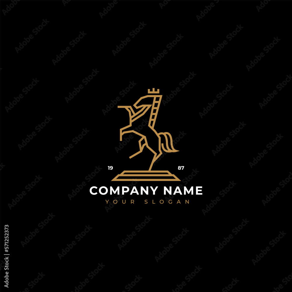 Modern horse king logo vector design template