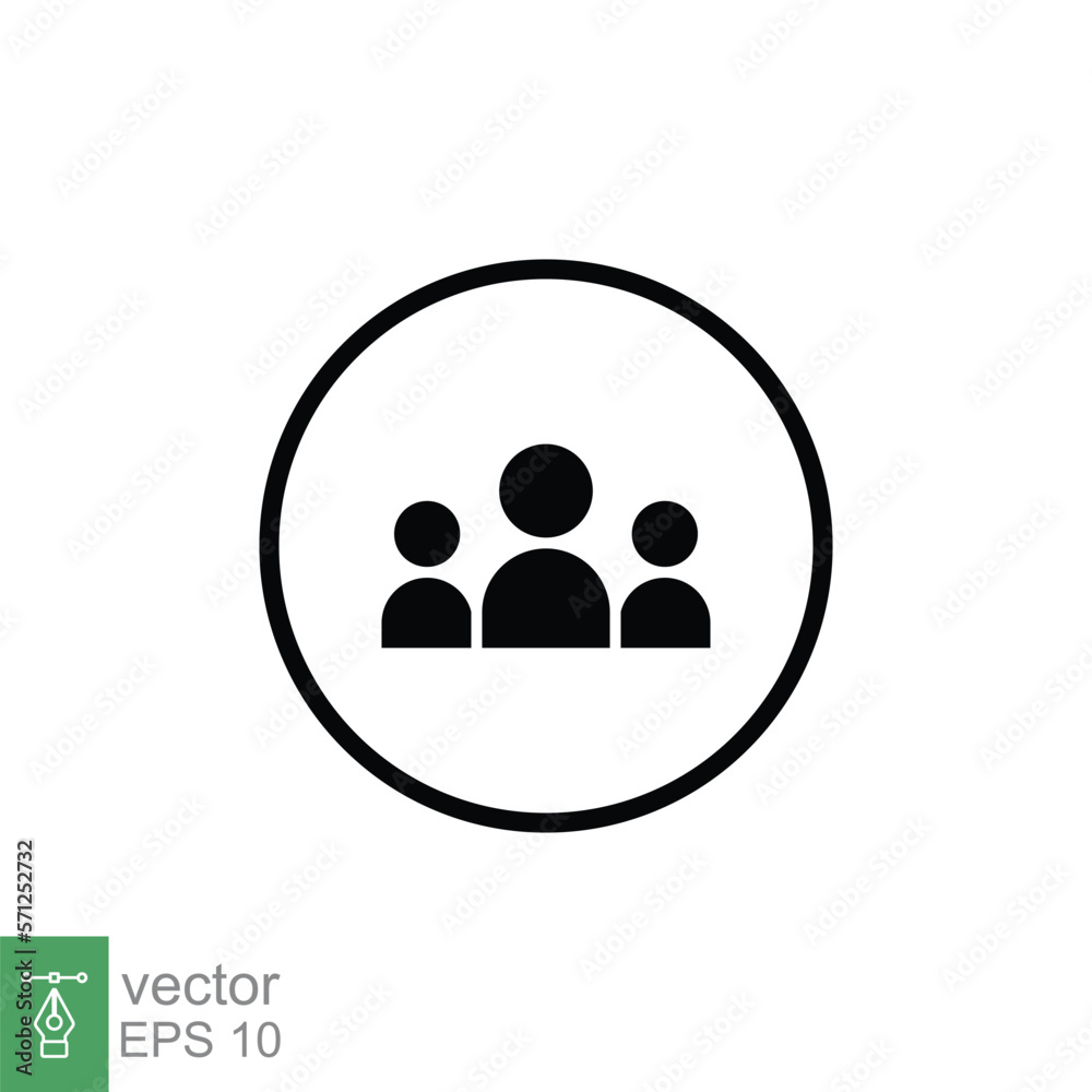 3 people flat icon. Simple solid style. Multi user, circle, group, person, service concept. Crowd sign symbol design. Vector illustration isolated on white background. EPS 10. 3 people flat icon. Simple solid style. Multi user, circle, group, person, service concept. Crowd sign symbol design. Vector illustration isolated on white background. EPS 10.