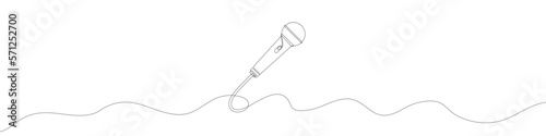 Continuous drawing of microphone. One line icon of microphone. One line drawing background. Vector illustration. Line art of microphone