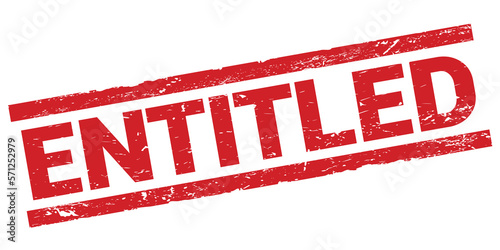 ENTITLED text on red rectangle stamp sign.
