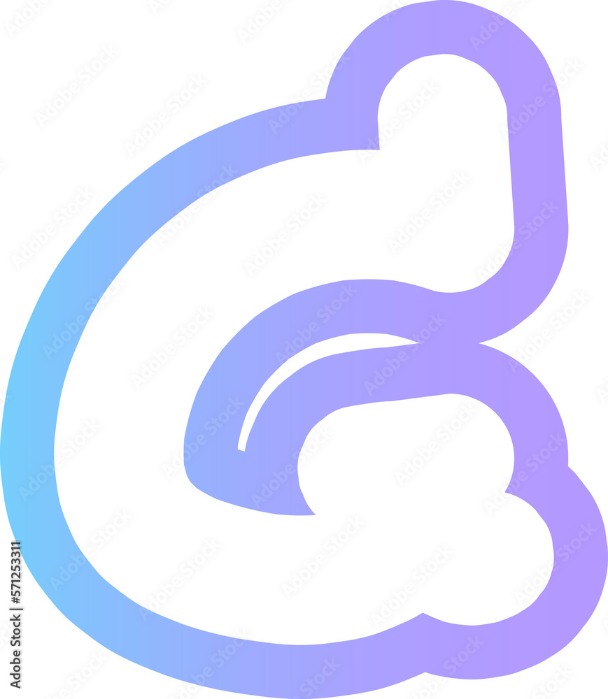 cute hands draw alphabet letter outline in gradient blue and purple cute hands draw alphabet letter outline in gradient blue and purple