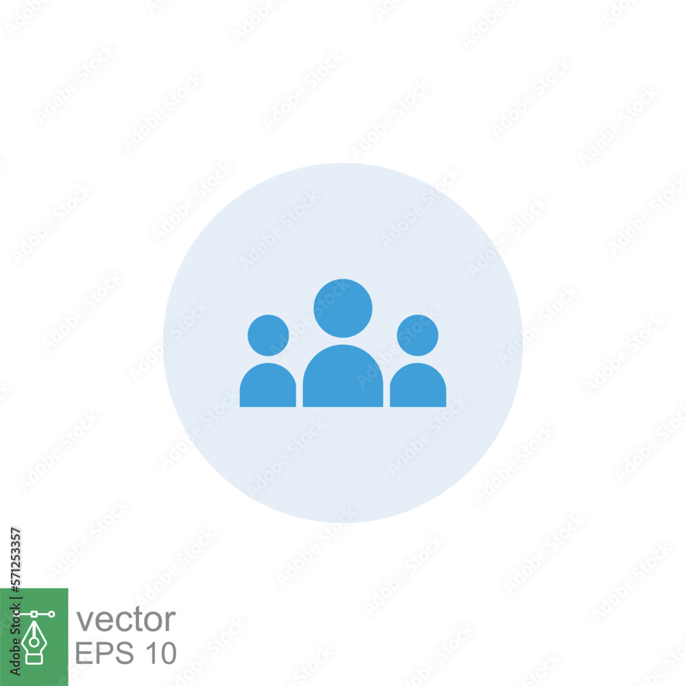 3 people colored icon. Simple flat style. Multi user, circle, group, person, service concept. Crowd sign symbol design. Vector illustration isolated on white background. EPS 10. 3 people colored icon. Simple flat style. Multi user, circle, group, person, service concept. Crowd sign symbol design. Vector illustration isolated on white background. EPS 10.