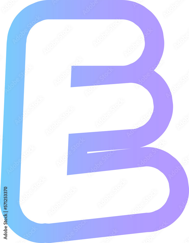 cute hands draw alphabet letter outline in gradient blue and purple cute hands draw alphabet letter outline in gradient blue and purple