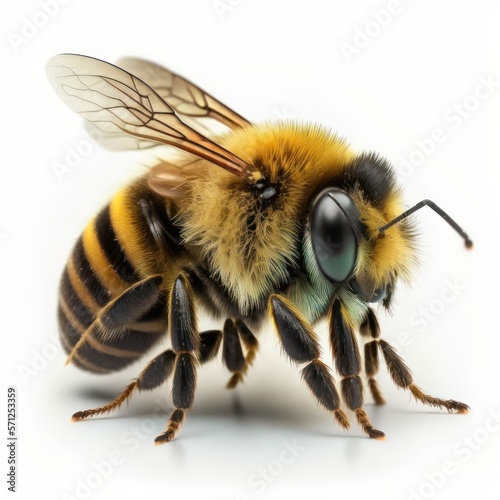 Bee isolated on white background. Generative AI © Rawf8