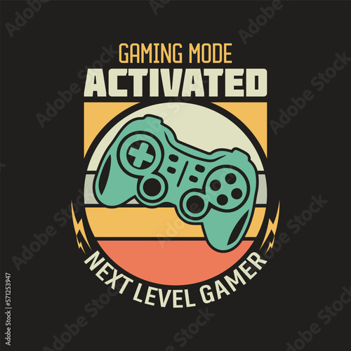 Custom retro vintage Gaming Tshirt design template photo