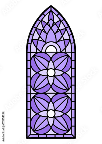 Stained glass window with colored piece. Decorative mosaic pattern. © incomible