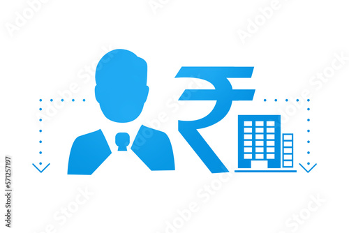 2D illustration Rupee currency sign