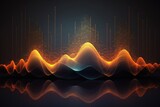 Audio digital sound wave orange and blue Made with Generative AI